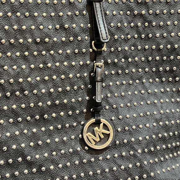 Michael Kors Black Studded Tote - Picture 14 of 15
